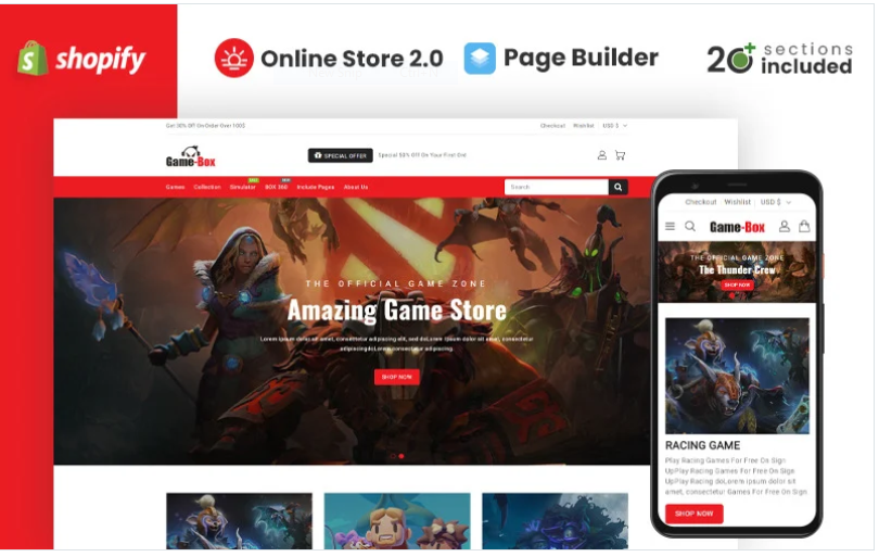 Download Gamebox Gaming & Accessories Store Shopify Theme