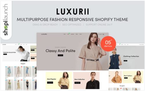 Luxurii - Multipurpose Fashion Responsive Shopify Theme