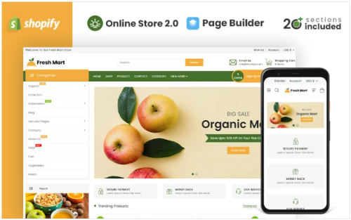 FreshMart Organic & Grocery Store Shopify Theme