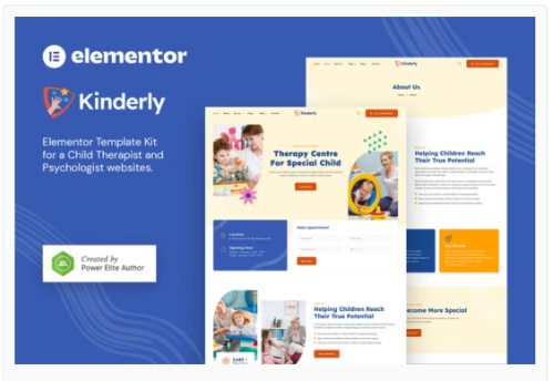 Kinderly – Child Therapist & Psychologist Elementor Template Kit