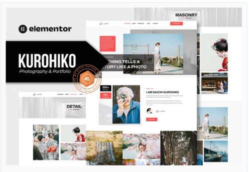 Kurohiko - Photography & Portfolio Elementor Template Kit