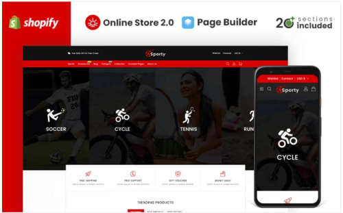 Sporty Sports and Accessories Store Shopify Theme