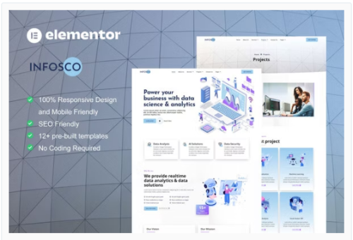 Infosco - Data Science & Analytic Service Elementor Template Kit