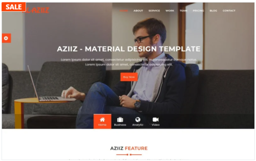 Aziiz - Material Design Agency Landing Page Template