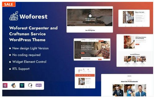 Woforest - Carpenter and Craftsman Service WordPress Theme