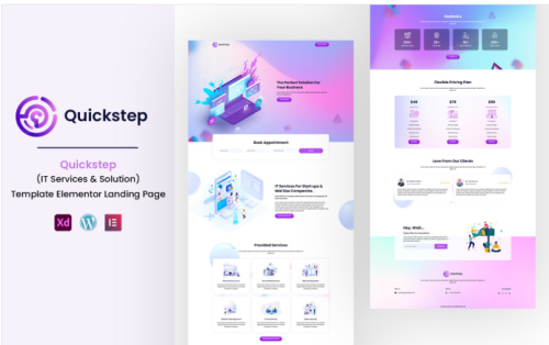 Quickstep IT Services Ready to use Elementor Landing Page