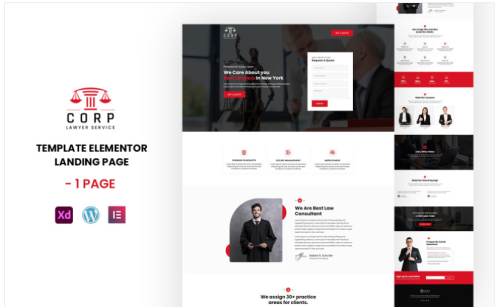 Corp Lawyer - Lawyer and Attorney Ready to Use Elementor Template