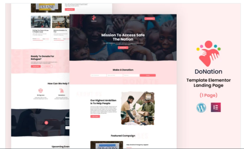 DoNation - NGO and Charity Services Elementor Landing Page
