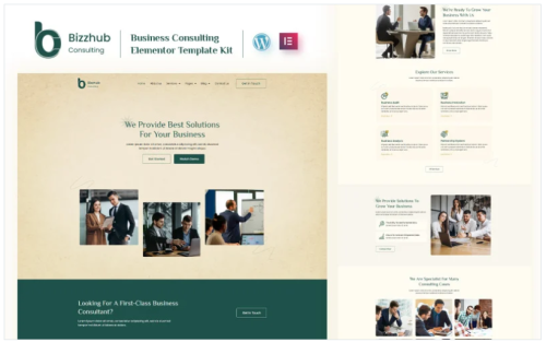 Bizzhub Consulting - Business Consulting Services Elementor Template Kit