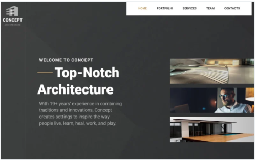 Concept - Architecture Creative HTML Bootstrap Landing Page Template