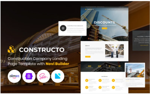 Constructo - Construction Company with Novi Builder Landing Page Template