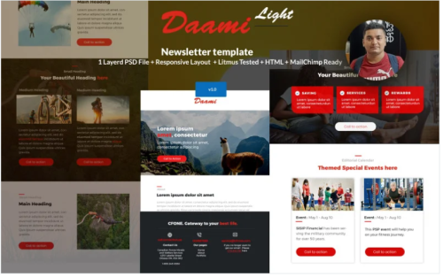 Daami-light - Free Newsletter template + Mailchimp ready template