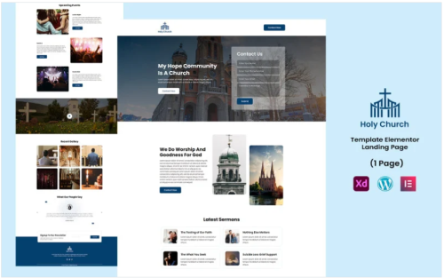 Holy Church - Religion Elementor Landing Page Template