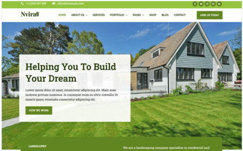 Nvira - Gardening and Landscaping Services with WordPress Elementor Theme