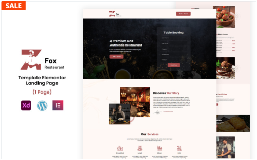 ZFox Restaurant - Food Business Ready to Use Elementor Template