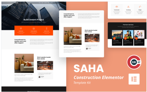 Saha - Construction Elementor Kit