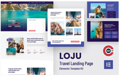 Loju – Travel Landing Page Elementor Template Kit