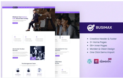 Busimax - Business And Consulting Services Ready to Use Elementor Kit