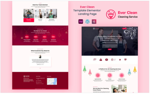 Ever Clean - Cleaning Services Ready to Use Elementor Landing Page Template