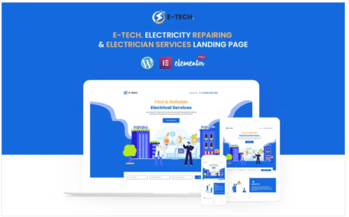 E-Tech Electric Services - Ready to use Elementor Template