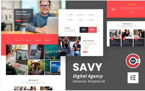Savy - Digital Agency Elementor Kit