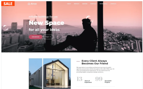 Arco - Elegant Architect Portfolio HTML Landing Page Template