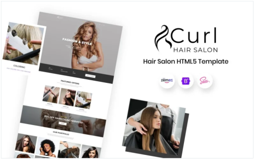 Curl - Hair Salon Elegant HTML Landing Page Template