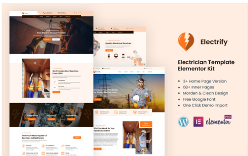 Electrify - Electricity Services Ready to Use Elementor Kit