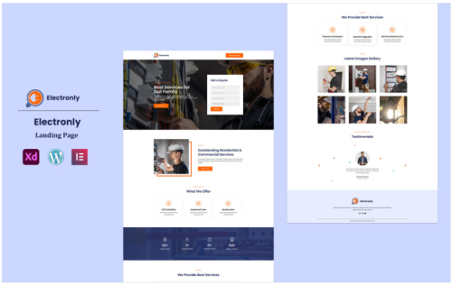 Electronly Ready to use Elementor Landing Page Template