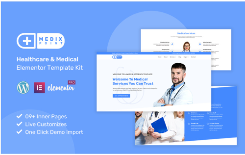 MedixPoint - Healthcare clean & modern Elementor Kit Templates