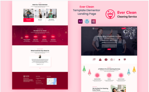 Ever Clean - Cleaning Services Ready to Use Elementor Landing Page Template