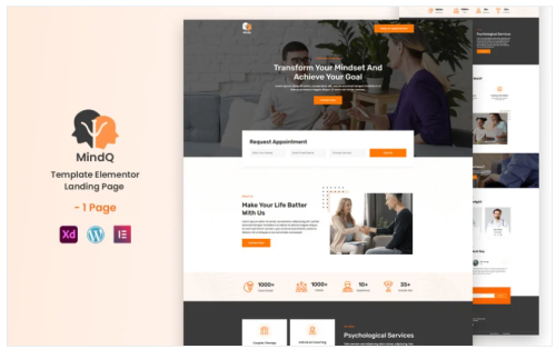 MindQ - Psychologists Ready to Use Elementor Landing Page
