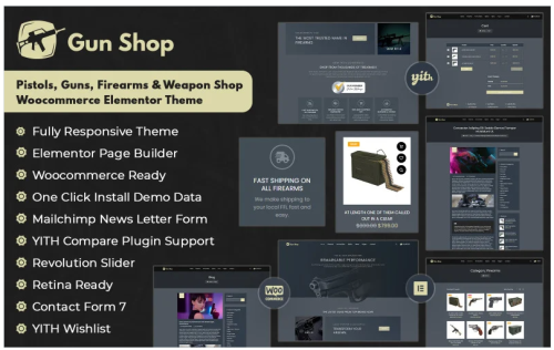 BulletCrew - Pistols, Guns, Firearms and Weapon Shop Woocommerce Elementor Theme