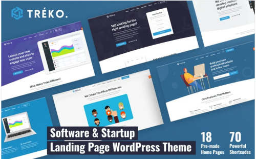 Treko - Startup and Software Landing WordPress Theme