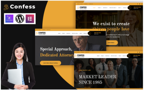 Confess - Lawyer Attorney and Law Firm WordPress Elementor Theme