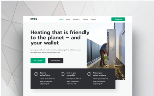 Evex – Heat Pumps & Renewable Energy Elementor Template Kit