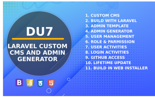 Du7 Laravel cms and Admin Generator