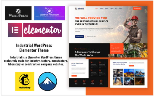 Industrial - Industry and Factory WordPress Elementor Theme
