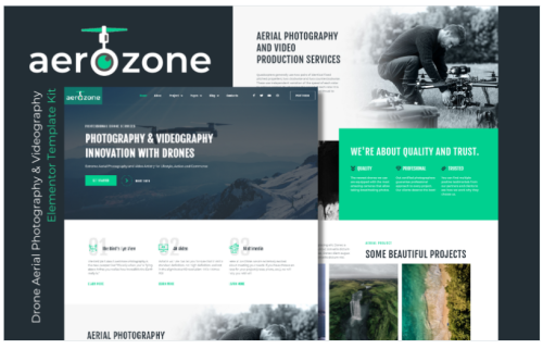 Aerozone – Drone Aerial Photography & Videography Elementor Pro Template Kits