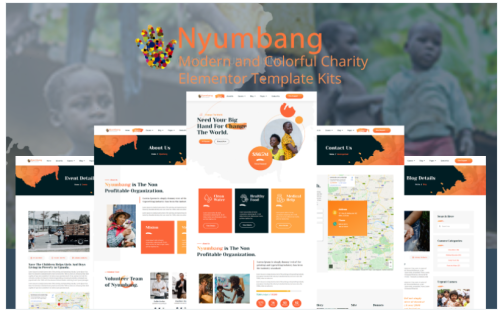 Nyumbang - Charity & Fundraising Elemetor Template Kits