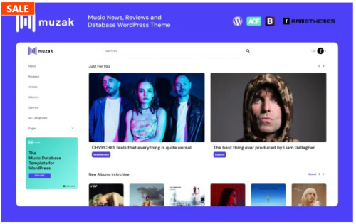 MUZAK - Music News, Reviews, Blog and Database WordPress Theme