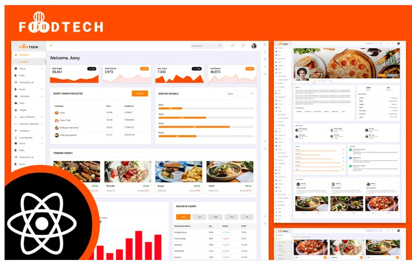 Foodtech Food Delivery & Restaurant React JS Admin Dashboard