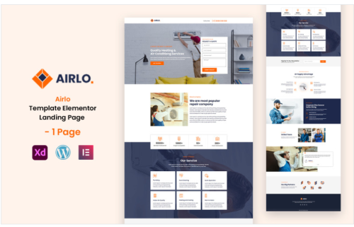 Airlo - Ac Services Ready to Use Elementor One-page Template