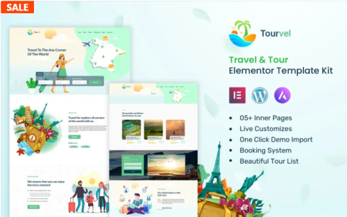 Tourvel - Travel & Tour Clean Elegant Elementor Kit Templates