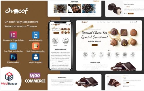 Chocof - Chocolate Sweets & Candy WordPress Elementor Theme
