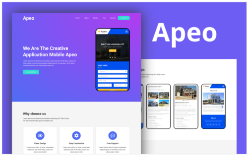 Apeo - App Landing Page Elementor Template Kit