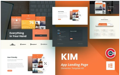 Kim - App Landing Page Elementor Kit Template