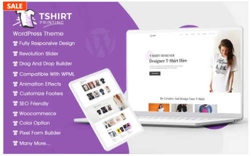 T Shirt Printing Store WordPress Theme