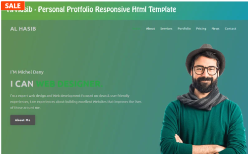 Hasib - Personal Portfolio Landing Page Template