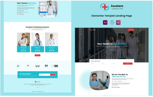 Excellent Care & Cure - Health and Fitness Services Elementor Template